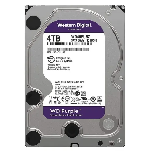 DISQUE WESTERN DIGITAL HDD 3.5" 4TB PURPLE DVR