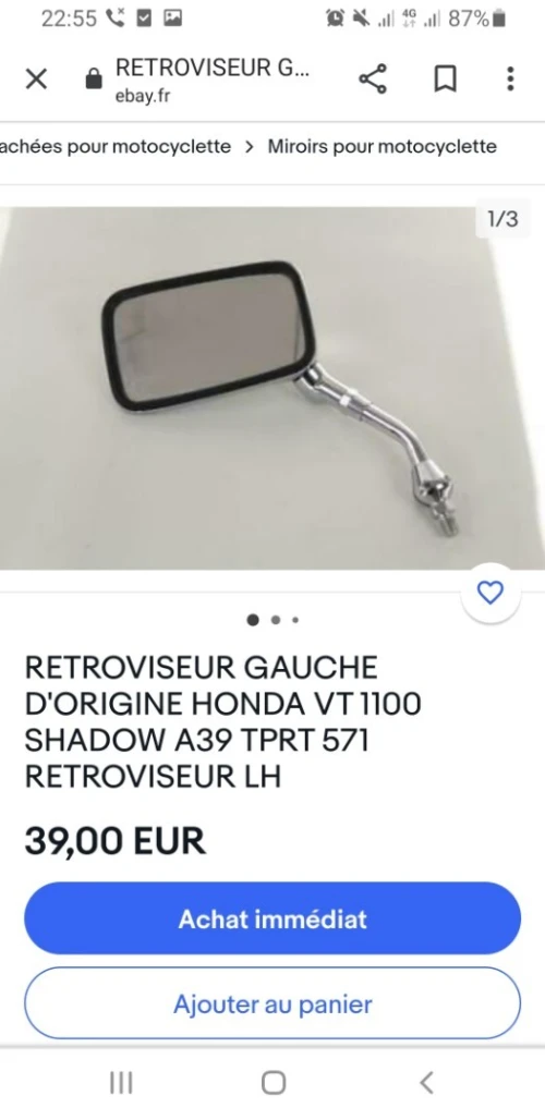 Rétroviseur gouche Honda 1100