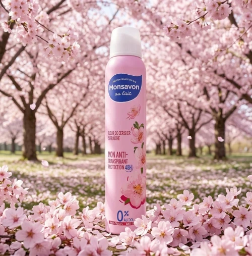 01 Déodorant Femme Mon Savon Au Choix  Fleur de Coton / Fleur de Cerisier / Grenade / Pêche / Fleur de Lotus, 200 ml , Produit d'Origine