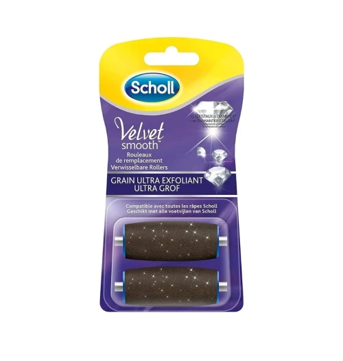 Pack de 02 Rouleaux De Rechange Scholl, Velvet Smooth, Grain Extra Exfoliant Ultra Grof, Produit d'Origine