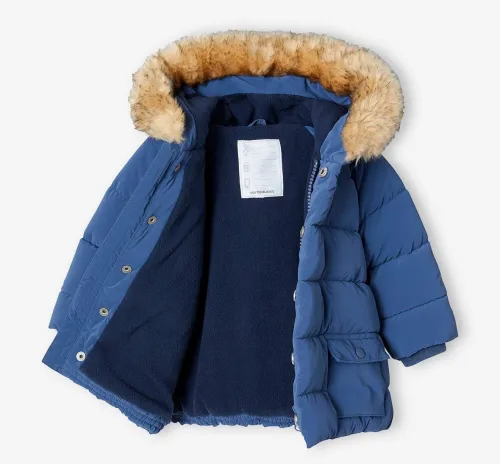 Vertbaudet Doudoune Bébé doublée, Avec Capuche, Indigo, Produit Original