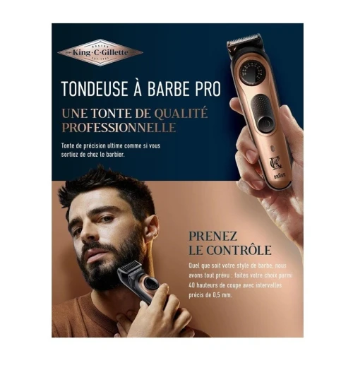 Tondeuse A Barbe Électrique , King. C. Gillette PRO, 40 Réglages De Longueur, Produit d'Origine