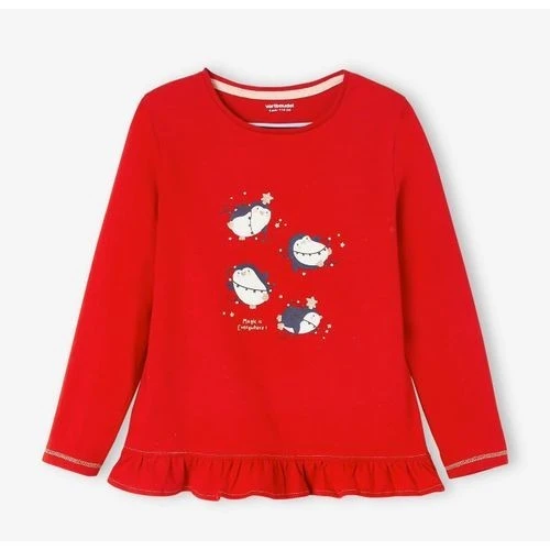 Vertbaudet Pyjama Fille - Pingouins - Rouge