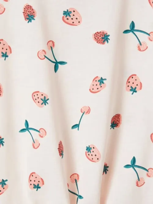 Vertbaudet Tee Shirt Imprimé Fille, Avec Nœud Fantaisie, Rose Mauve, Produit Original