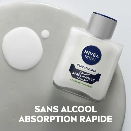 Baume Nivea Men Après Rasage - Pour peaux sensibles Enrichi en Camomille & Hamamélis 100 ml, Produit d'Origine