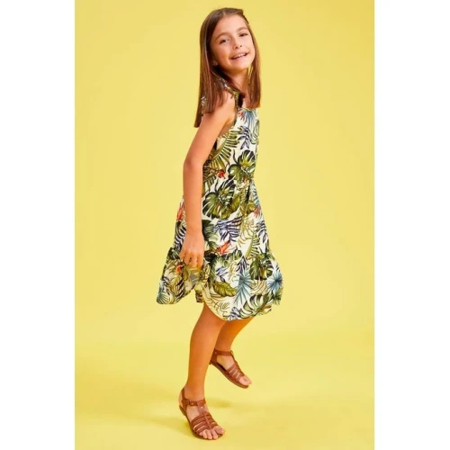 Defacto Robe Fille Fleurie A Bretelles - Multi Couleur
