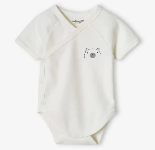 Vertbaudet Pack de 05 Bodies Bébé, Manches Courtes, Avec Ouverture Devant, Produit Original