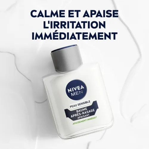 Baume Nivea Men Après Rasage - Pour peaux sensibles Enrichi en Camomille & Hamamélis 100 ml, Produit d'Origine