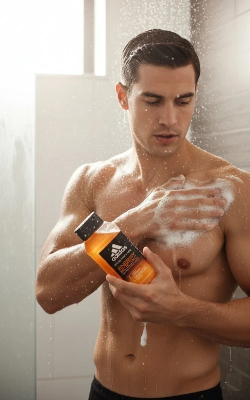 Adidas Gel Douche Homme, Energy Kick, Active Skin & Mind, Citron Rafraîchissant, Produit Original, 250 ml