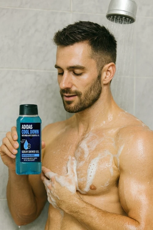 Adidas Gel Douche Homme, Active Skin & Mind Cool Down,  Clean & Vegan Rafraîchissant, Produit Original, 250 ml