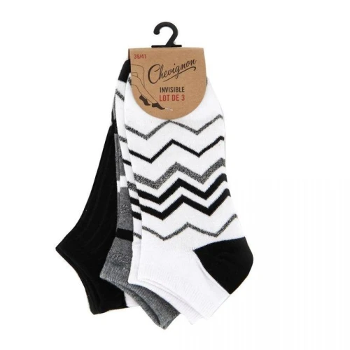 Chevignon Lot de 03 Socquettes Femmes - Fantaisies - Multicolore