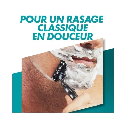 Rasoir Homme Gillette Mach3, Manche En Acier Inoxydable + 3 Recharges, Produit d'Origine