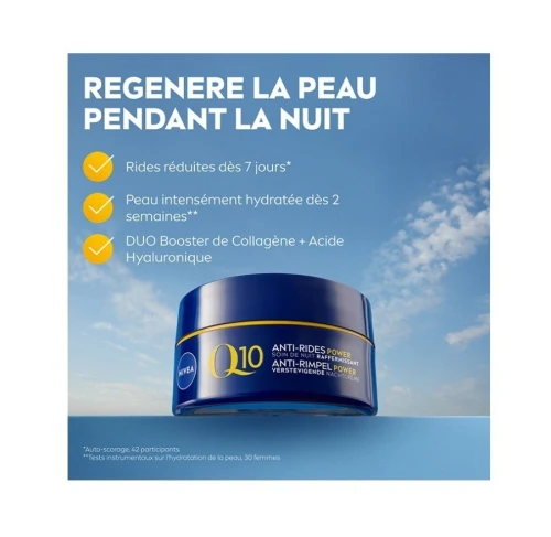 01 Soin Crème Nivea Visage Au Choix de Jour Ou de Nuit, Anti Rides Q10, ENERGY  SPF15, 50 ml, Produit d'Origine
