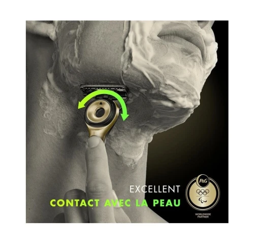 Gillette Labs Rasoir pour Homme à 5 Lames, Gold Edition, Barre Exfoliante, Produit d'Origine