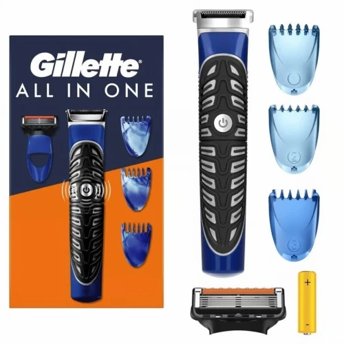 Gillette Tondeuse Électrique  de Précision, Corps et Barbe 4 en 1,Rasoir & Sculpteuse, Lame ProGlide + 3 Sabots, Produit Original