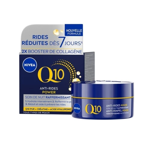 01 Soin Crème Nivea Visage Au Choix de Jour Ou de Nuit, Anti Rides Q10, ENERGY  SPF15, 50 ml, Produit d'Origine
