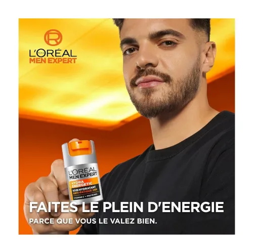 L'Oréal Men Expert, Soin Hydratant 24h Pour Homme, Anti Fatigue Hydra Energetic 5 Actions, 50 ml, Produit d'Origine