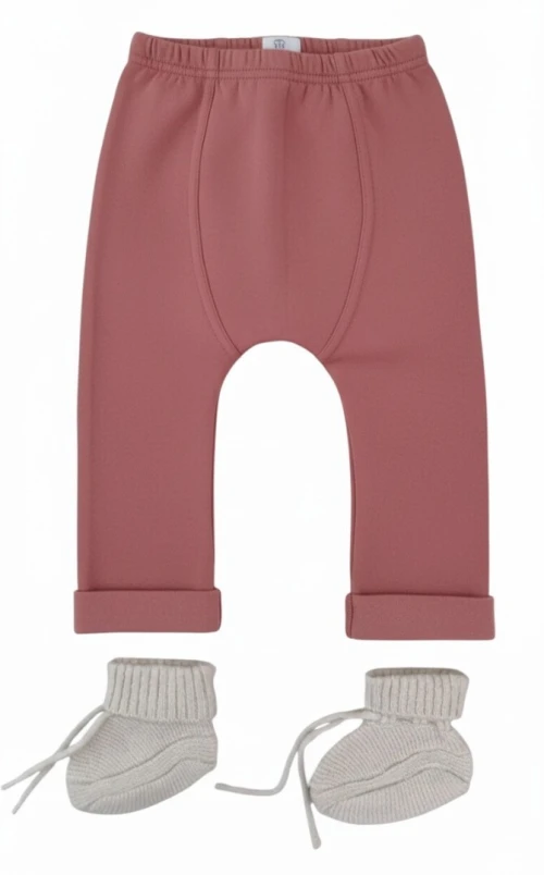 La redoute Ensemble Bébé 3 Pièces Cosy & Tendance, Cardigan brodé + Pantalon Molletonné + Chaussons, Produit Original