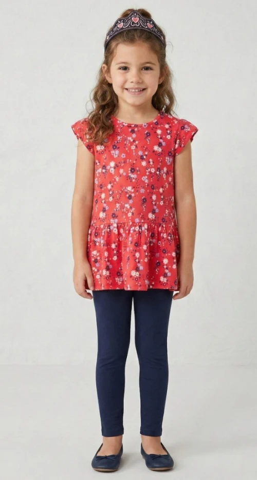 C&A Ensemble Fille 03 pièces Robe , Leggings et Bandeau, Rouge, Produit Original