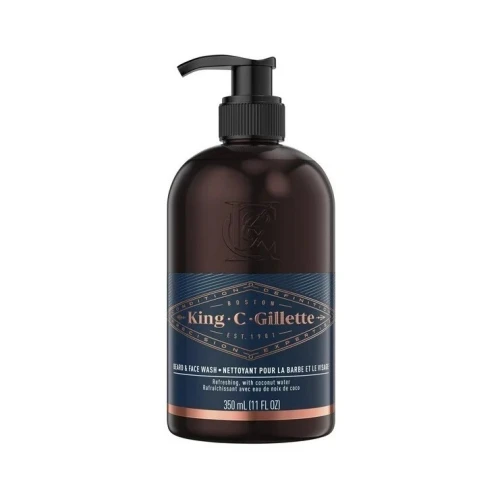 Soin Nettoyant Pour Barbe et Visage, King . C . Gillette, Produit Original,  350 ml