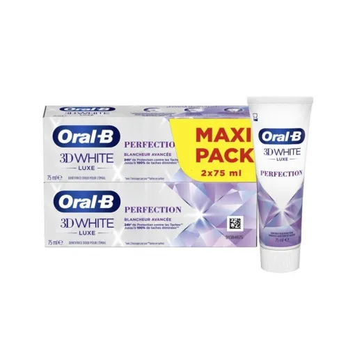 01 Pack de 02 Dentifrice Oral B Au Choix,  3D White Luxe / 3D White Advanced / Luxe Perfection / Pro Science Advanced / Pro Expert, 2X 75 ml, Produit d'Origine