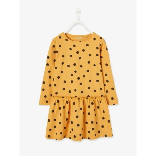 Verbaudet Robe Fille Manches Longues – Moutarde