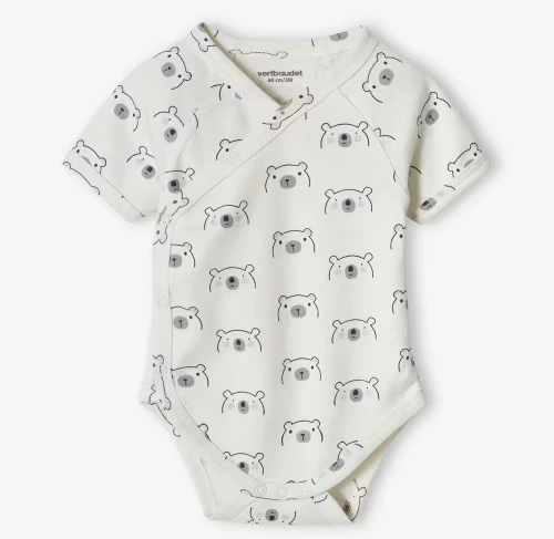 Vertbaudet Pack de 05 Bodies Bébé, Manches Courtes, Avec Ouverture Devant, Produit Original