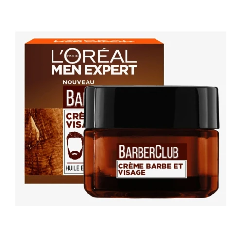 L'Oreal Men Expert Crème Nourrissante, Barbe & Visage, Barber Club, 50 Ml, Produit d'Origine