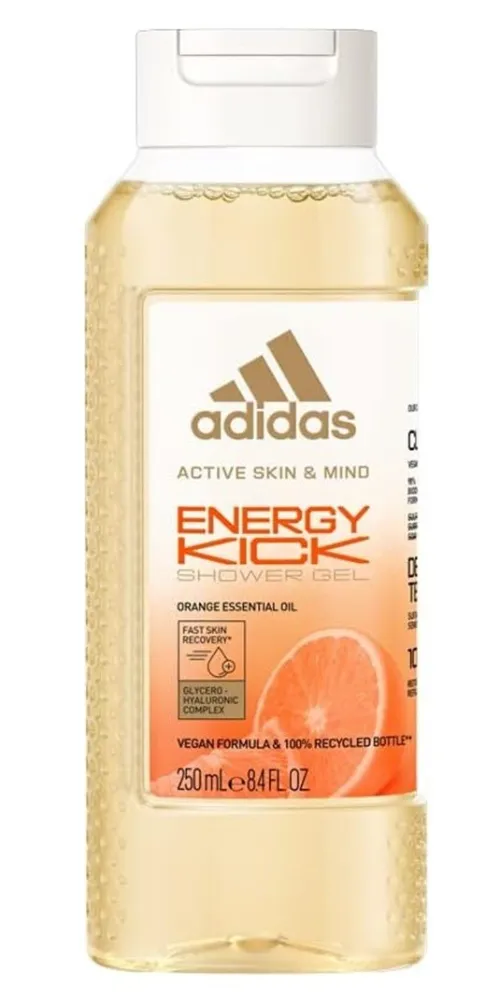 Adidas Gel Douche, Active Skin, Energy Kick Orange, Produit Original, 250 ml