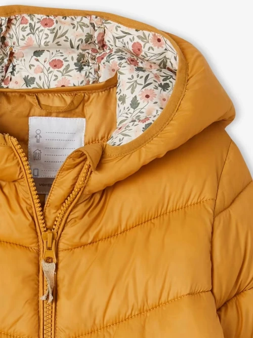 Vertbaudet Doudoune Fille avec Capuche, Déperlante, Moutarde, produit Original