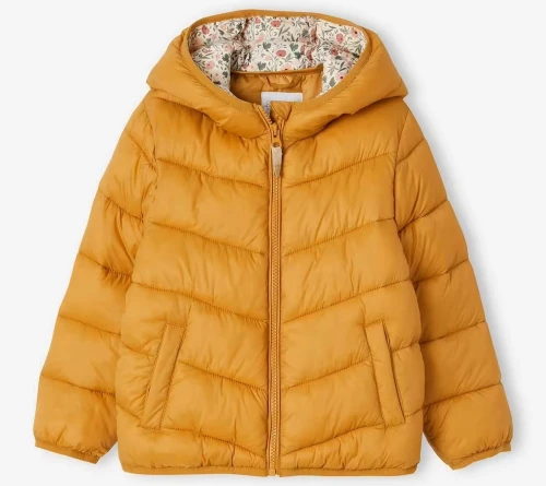 Vertbaudet Doudoune Fille avec Capuche, Déperlante, Moutarde, produit Original