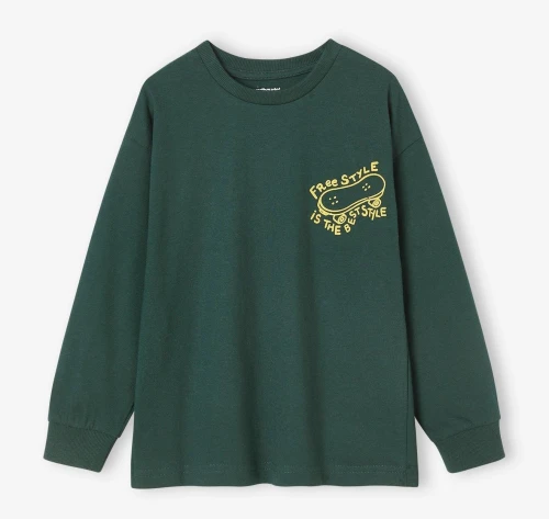 Vertbaudet Pack de 2 T-Shirts Garçon, Free Style, Bleu et Vert, Produit Original