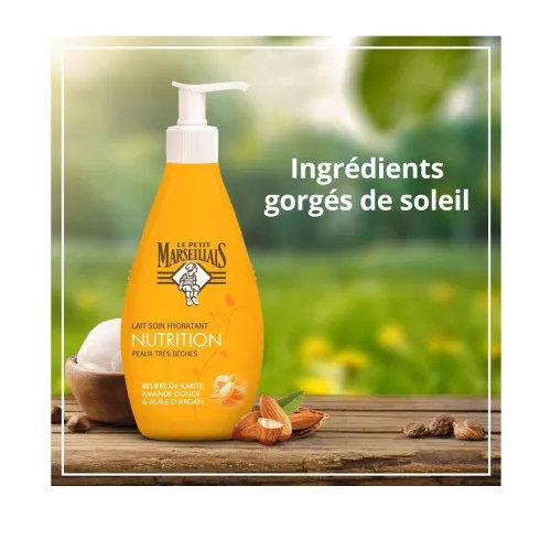 01 Lait Soin Hydratant  XXL Au Choix Le Petit Marseillais, Réparation / Nutrition Intense / Noix de Coco / Nutrition Beurre de Karité & Amande Douce, 400 ml, Produit d'Origine