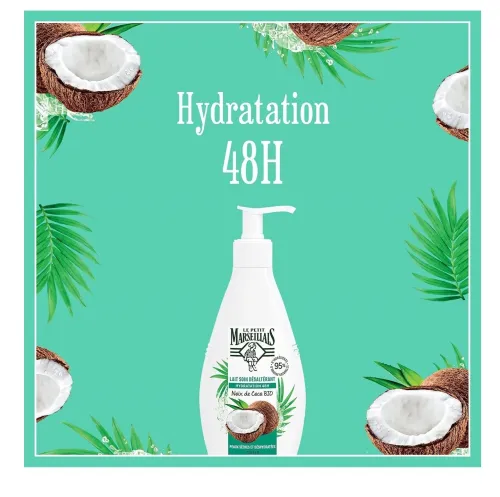 01 Lait Soin Hydratant  XXL Au Choix Le Petit Marseillais, Réparation / Nutrition Intense / Noix de Coco / Nutrition Beurre de Karité & Amande Douce, 400 ml, Produit d'Origine
