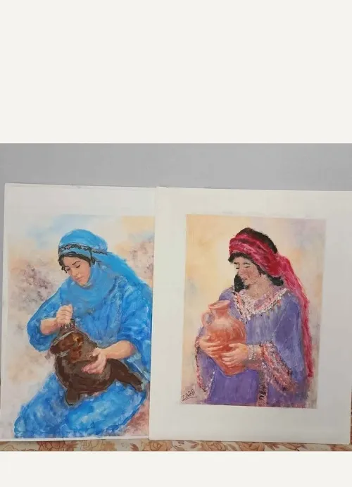 Élégance Algérienne en Aquarelle