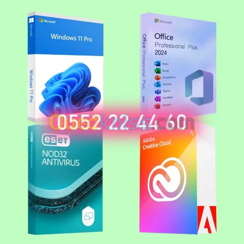 Microsoft Office 2024 2021 2019 / Adobe creative / ESET / Windows 11 et 10