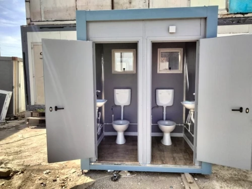 Cabine préfabriqués wc 2x1.5 2 sièges