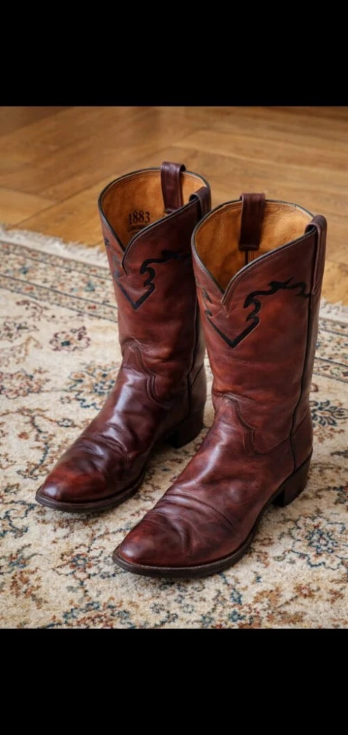 casual Bottes Cowboy Lucchese 1883 Cuir Marron Marque Premium Américaine Très bon état ! pointure 42