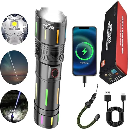Torche led rechargeable lampe torche  & power banck