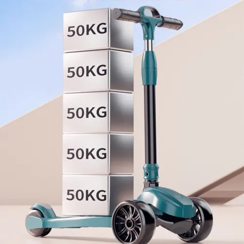 Trottinette Enfant à 3 Roues Lumineuses, Pliable à Hauteur Réglable pour Enfants