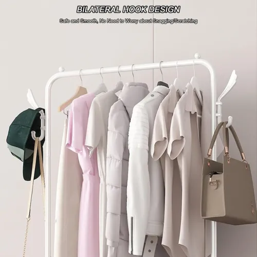 Porte à Vêtements avec 5 Étagères de Rangement et Roulettes  حامل ملابس مع 5 أرفف تخزين وعجلات