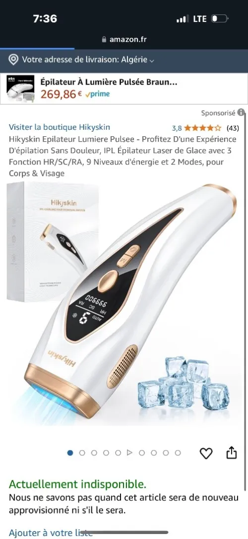 Machine laser poil
