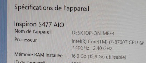 Dell Inspiron 5477 AIO