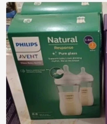 Pack 02 Biberons à Réponse Naturelle 240 Ml en Verre AVENT Philips