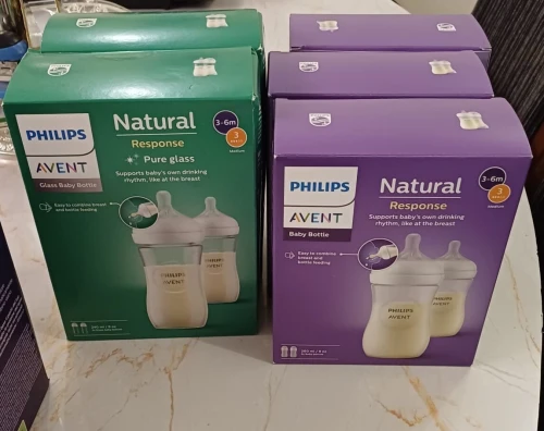Pack 02 Biberons à Réponse Naturelle 240 Ml en Verre AVENT Philips