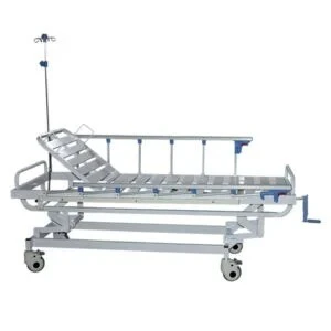CHARIOT PORTE MALADE GARDE-CORPS EN ALUMINIUM / HAUTEUR VARIABLE