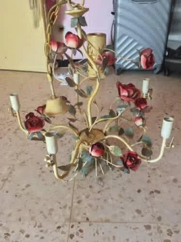 Lustre artisanal fleuri 