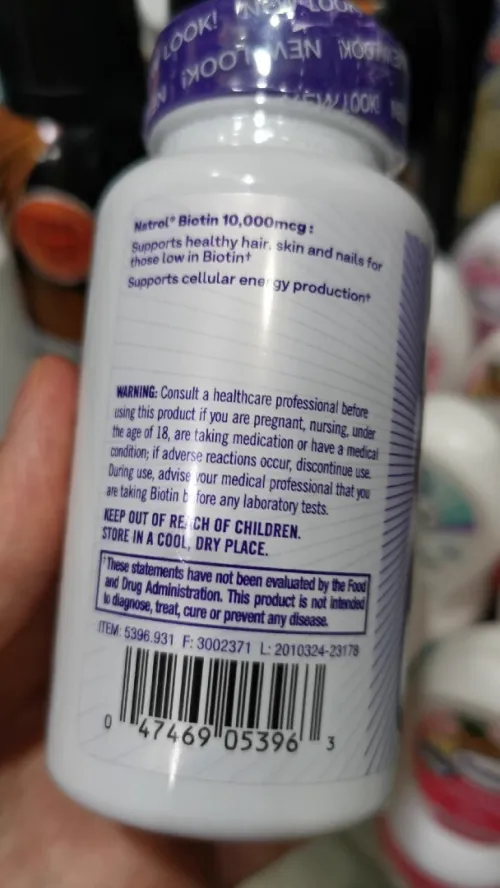 Biotin 10000 ug Natrol 100 capsules 
