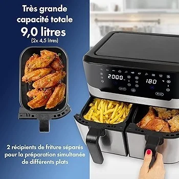Profi Cook,Double Friteuse à Air Chaud avec Ecran Tactile