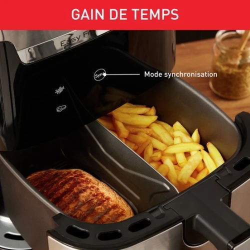 MOULINEX FRITEUSE A AIR CHAUD ET GRILL EASY FRY & GRILL DIGITAL 2-EN-1 XXL INOX EZ801D10